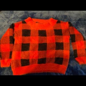 Express Buffalo Plaid Eyelash Sweater